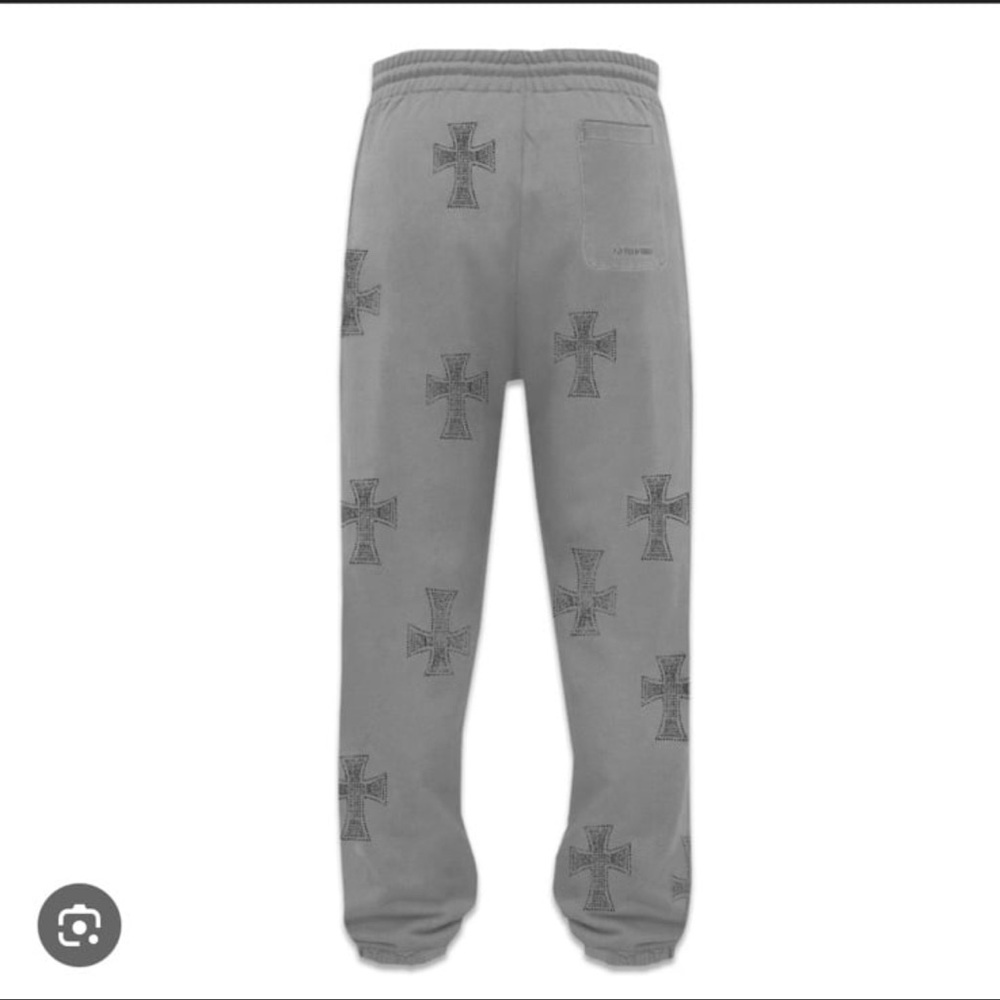 unknown london grey rhinestone cross joggers